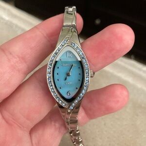 Women's Silver and Blue Watch